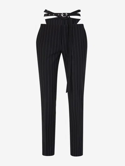 ATTICO THE ATTICO STRIPED BELT PANTS