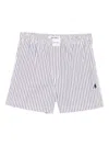 Attico The  Striped Cotton Shorts In White