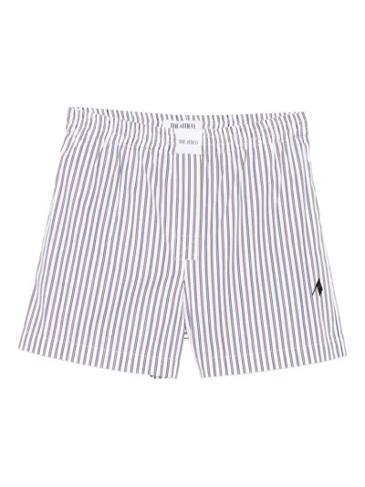 ATTICO THE ATTICO STRIPED COTTON SHORTS
