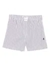 Attico The  Striped Cotton Shorts In White