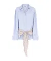 Attico Striped Cotton Shirt Dress In Blue