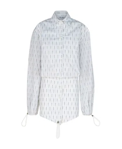 Attico The  Striped Shirt Dress In White