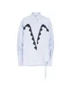 Attico White And Navy Blue Shirt In Blue