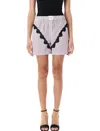 Attico Mini Striped Short Pants For Women In Purple