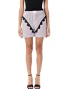 Attico Mini Striped Short Pants For Women In White Purple