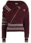 Attico Cardigan Burgundy In Burgundy