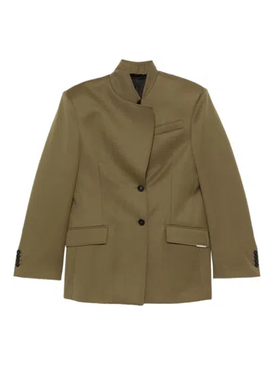 ATTICO THE ATTICO STRUCTURED ASYMMETRICAL JACKET WITH HIGH COLLAR