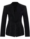 Attico Structured Black Wool Blazer In Black