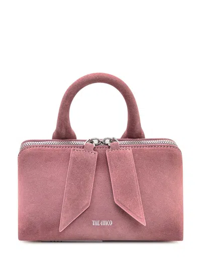 Attico The  Structured Hand Bag With Spiky Details In Pink