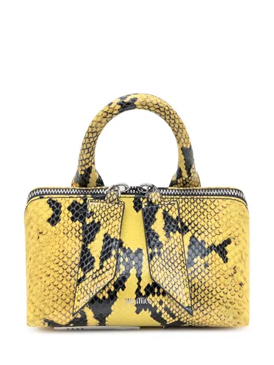 Attico The  Structured Hand Bag With Spiky Details In Yellow