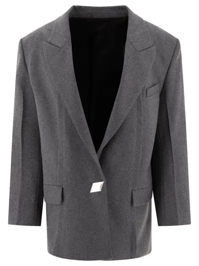 Attico The  Structured Oversized Blazer In Gray