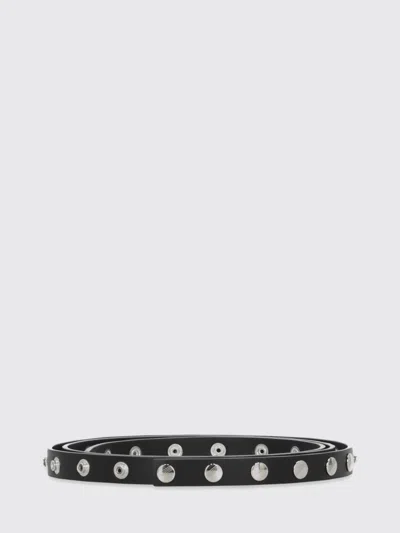 Attico Black Studded Leather Closure Belt