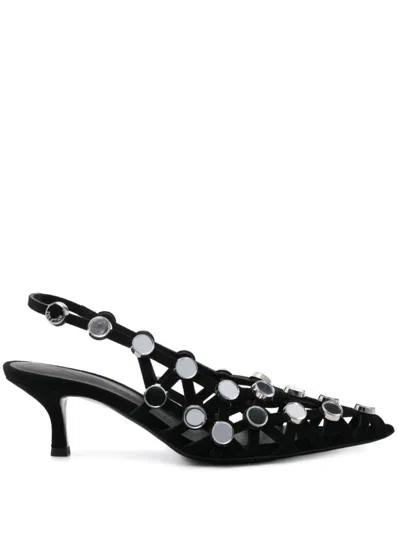 ATTICO THE ATTICO SUEDE GRID SLINGBACK WITH INSERTS