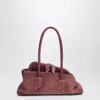 Attico Pink Suede La Passeggiata Small Bag In Pink