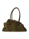 Attico Suede Leather Asymmetric La Passeggiata Tote Bag In Brown