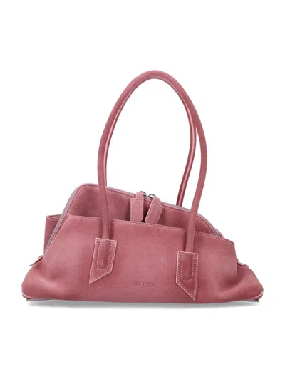 Attico The  Suede Leather Asymmetric La Passeggiata Tote Bag In Pink