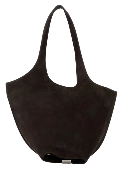 Attico The  Suede Shoulder Bag In Brown