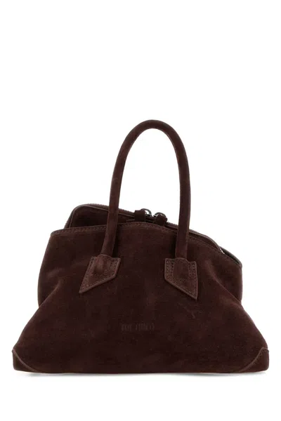 Attico The  Suede Shoulder Bag In Brown
