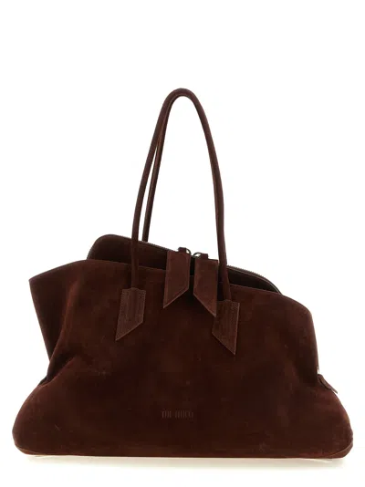 Attico The  Suede Shoulder Bag In Brown