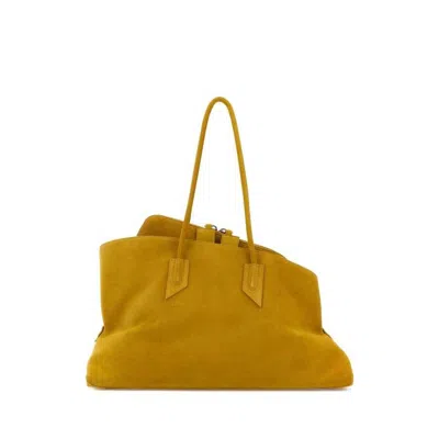 Attico The  Suede Shoulder Bag  Yellow