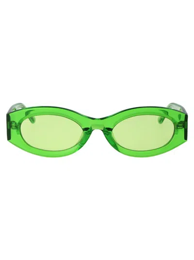 Attico Berta Sunglasses In 06 Green Silver Green