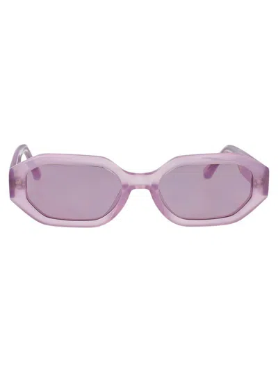 Attico Irene Squared Acetate Sunglasses In Pink