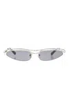 Attico Curved Slim Sunglasses With Silver Nose Pads