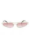 Attico Curved Tips Gold-tone Slim Frame Sunglasses In Pink