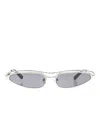 Attico Curved Slim Sunglasses With Silver Nose Pads