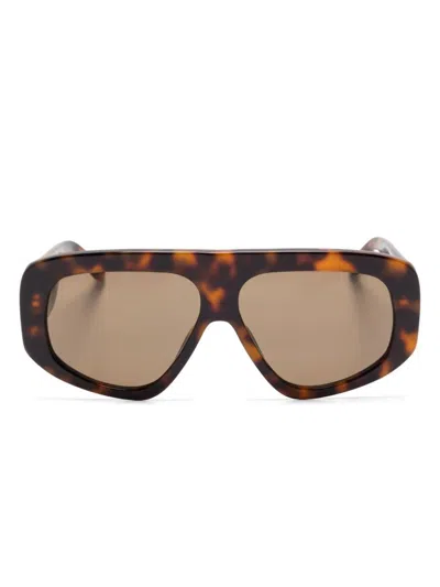 Attico Milano Mask Sunglasses In Brown