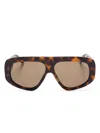Attico Pilot Square Sunglasses Wide Arms In Brown