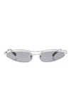 Attico Curved Slim Sunglasses With Silver Nose Pads