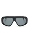 Attico Oversize Rectangular Sunglasses Thick Arms