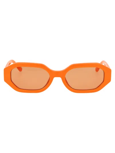 Attico The  Sunglasses 14 C10 Sun C10 In Orange/silver/orange