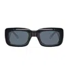 Attico + Linda Farrow Marfa Rectangular-frame Recycled Acetate Sunglasses In Black
