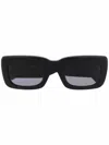 Attico Marfa Rectangular Sunglasses In Black