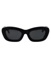 Attico Black Oval Sunglasses In Black/silver/grey