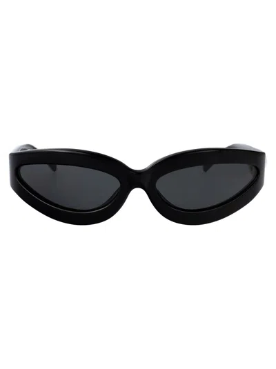 Attico The  Sunglasses In Black/yellowgold/grey