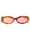 Attico X Linda Farrow Oval Frame Sunglasses Sunglasses In Blondet-shell/silver/pink