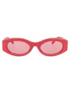 Attico The  Sunglasses 38 C4 Sun C4 In Coral/silver/pink