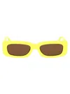 Attico Mini Marfa Squared Acetate Sunglasses In Lemon/yellowgold/brown