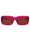 Attico Marfa Squared Acetate Sunglasses In Maroon/silver/red