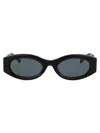 Attico Berta Rectangle-frame Sunglasses In Black