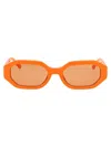 Attico The  Sunglasses 14 C10 Sun C10 In Orange/silver/orange
