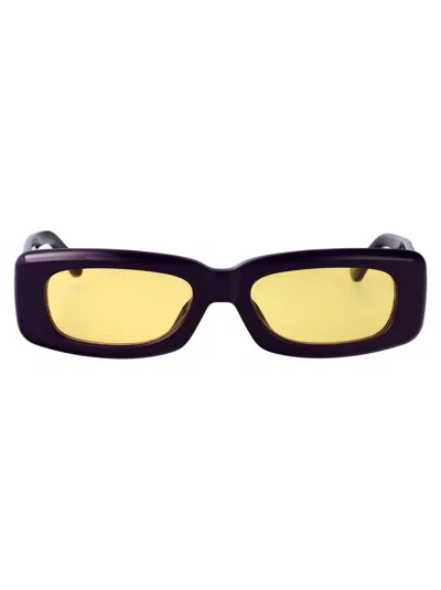 Attico The  Sunglasses In Purple/silver/yellow