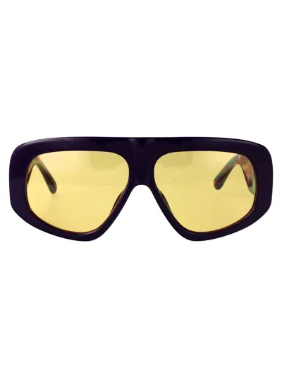 Attico The  Sunglasses In Purple/silver/yellow