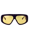 Shop Attico The  Sunglasses In Purple/silver/yellow