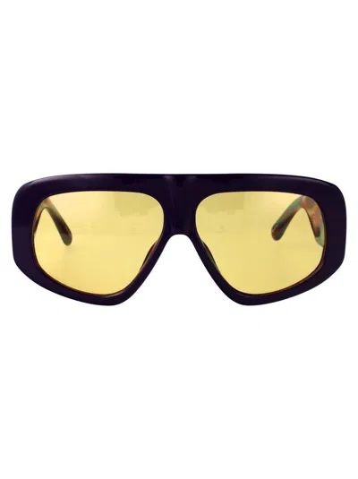 Attico The  Sunglasses In Purple/silver/yellow