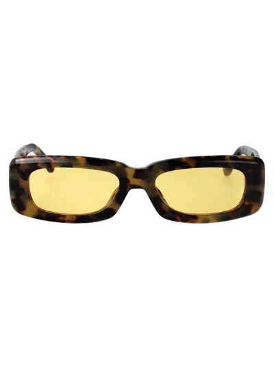 Attico The  Sunglasses In T-shell/silver/yellow