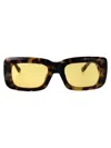 Attico Marfa Squared Acetate Sunglasses In T-shell/silver/yellow